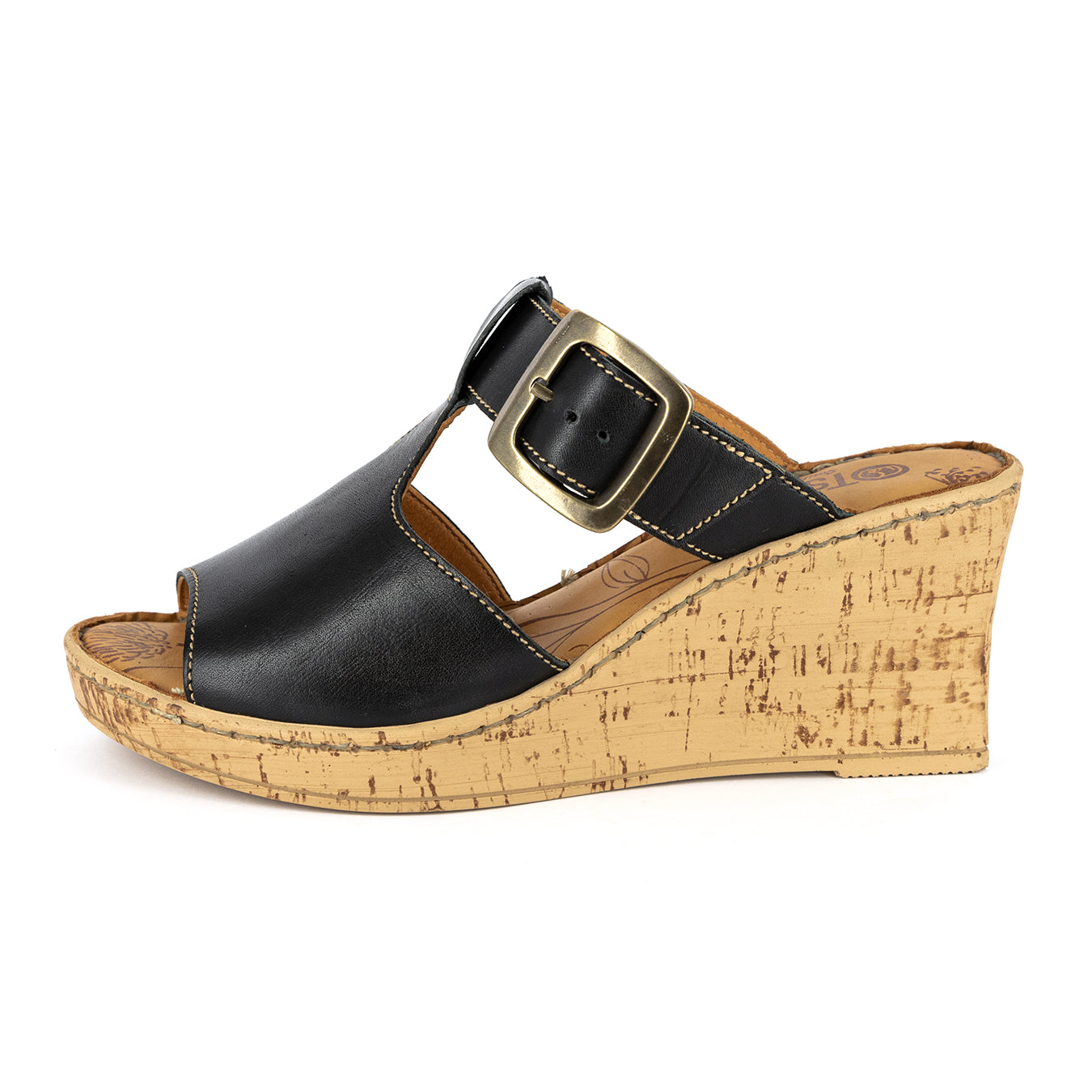 Iradiyusi : Ladies High-Heeled Leather Sandal in Black