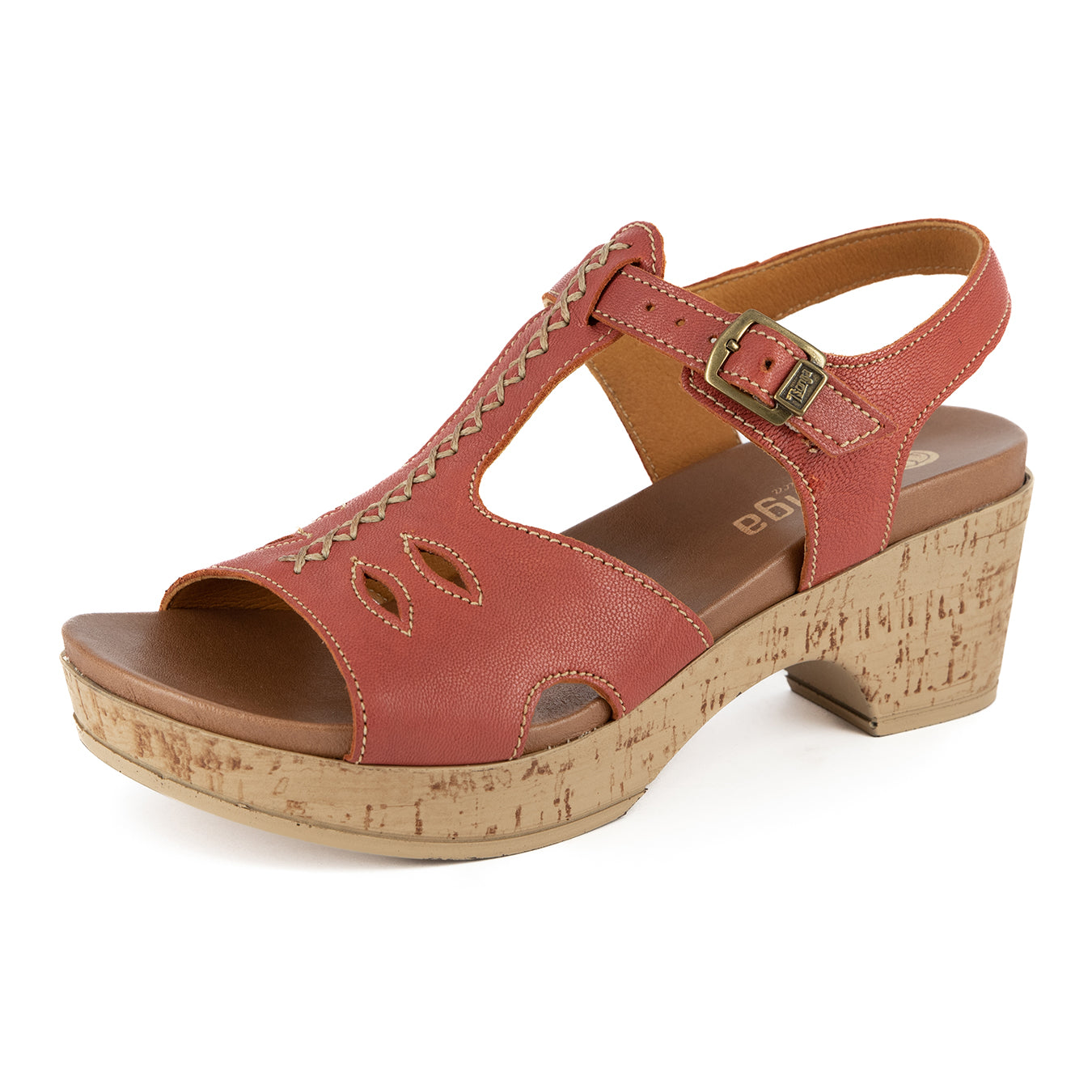 Online Exclusive Outlet Umxazulo : Ladies Leather Platform High-Heeled Sandal in Burnt Orange Pietra