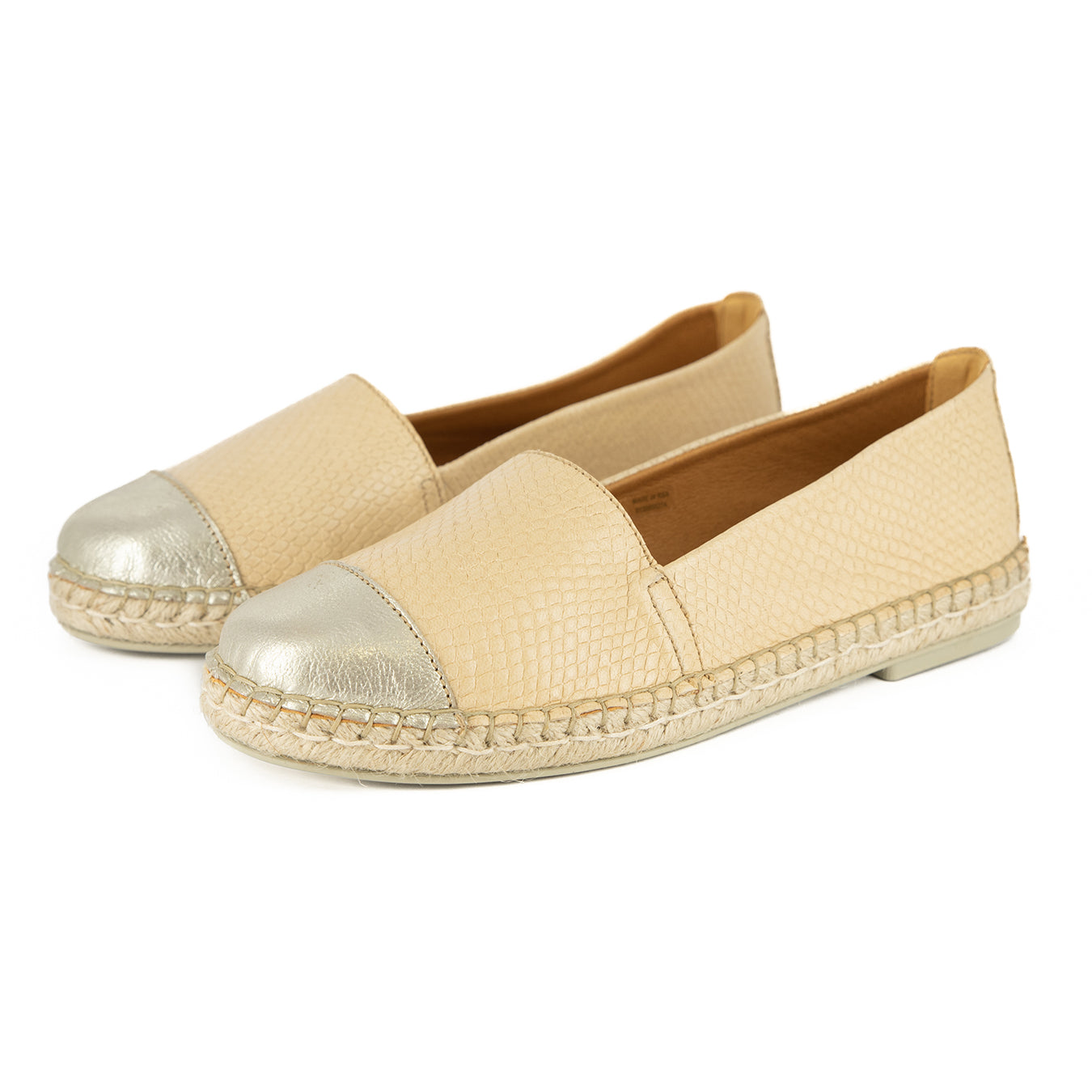 Consisela : Ladies Leather Espadrille Shoe in Aria & Bark