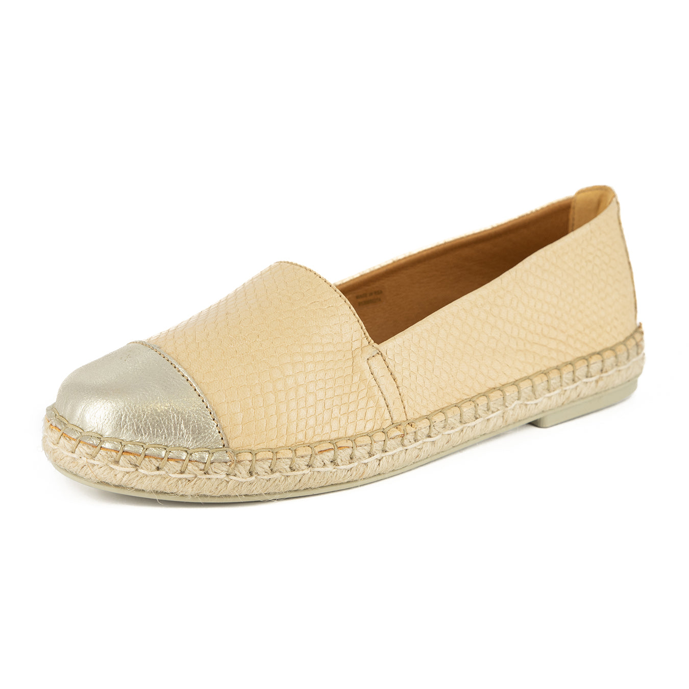 Consisela : Ladies Leather Espadrille Shoe in Aria & Bark