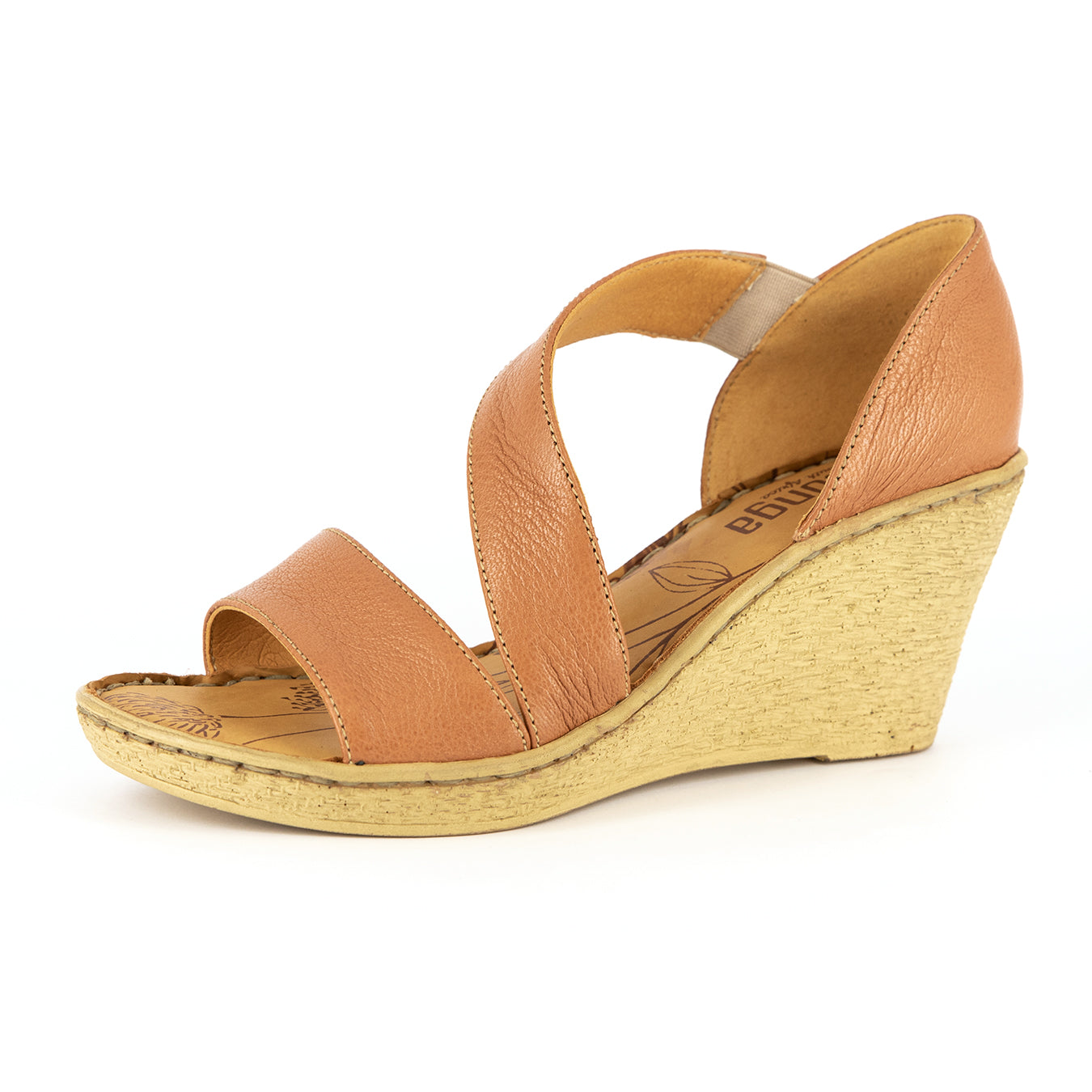 Nompempe : Ladies Leather High-Heel Sandal in Oak