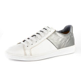 Incindezi : Ladies Leather Sneaker in White Cayak & Tallio Grid