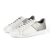 Incindezi : Ladies Leather Sneaker in White Cayak & Tallio Grid