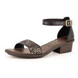 Umvikeli : Ladies Leather Sandal in Black Cayak & Nero Rockafella