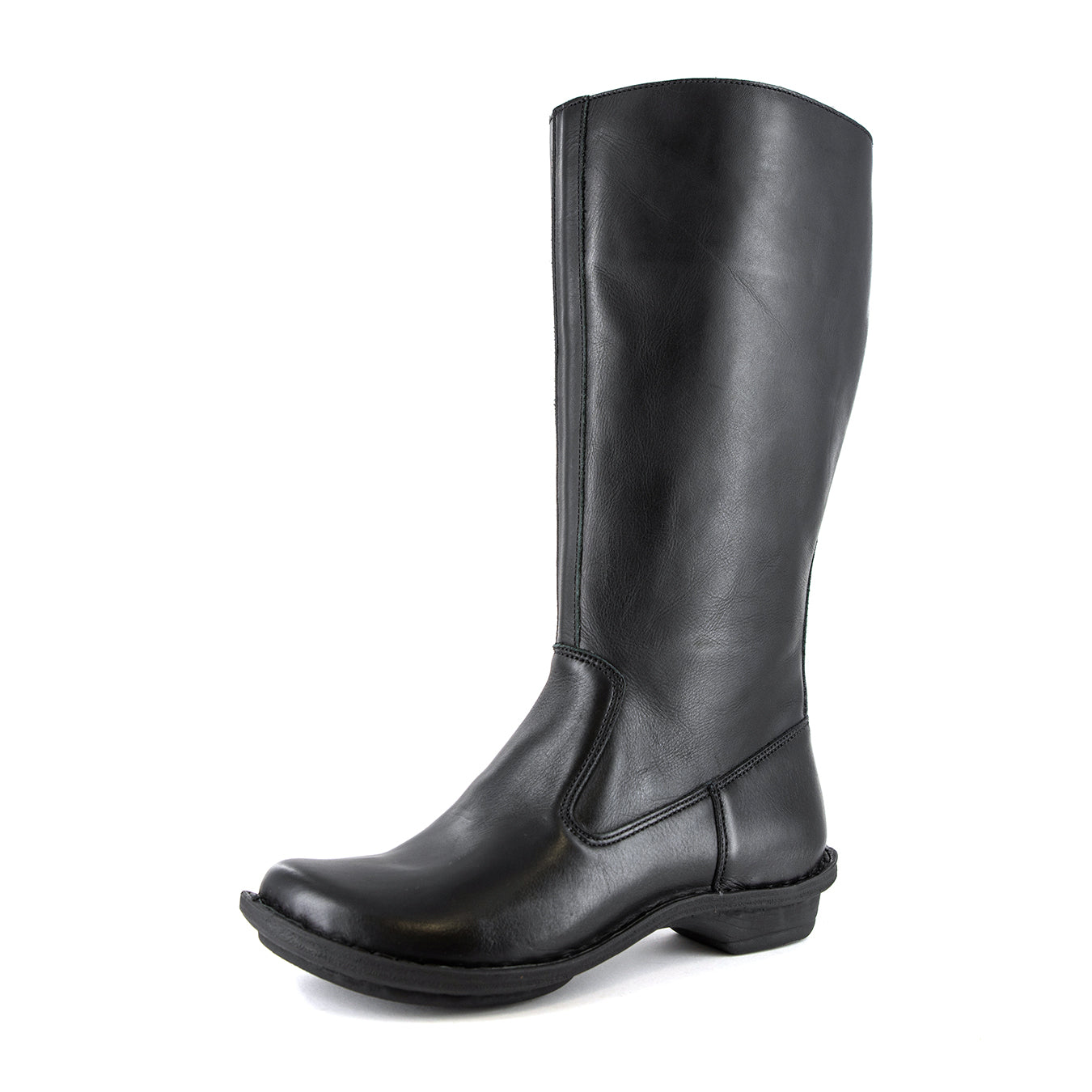 Vutha : Ladies Leather Mid-Calf Boot in Black