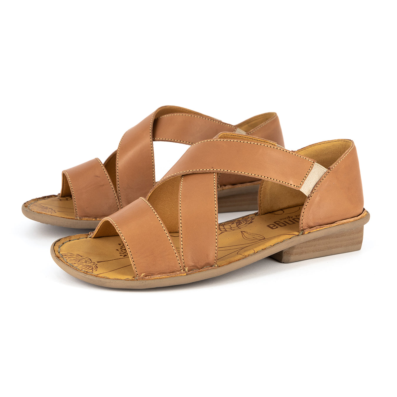 Intuva : Ladies Leather Sandal in Hazel