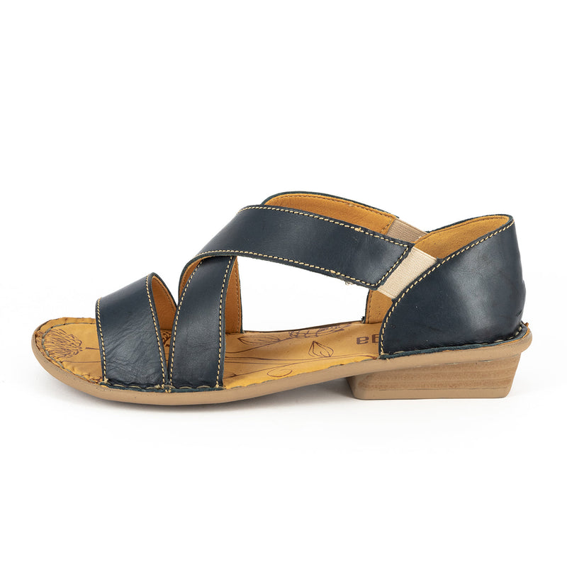 Womens navy leather on sale sandals