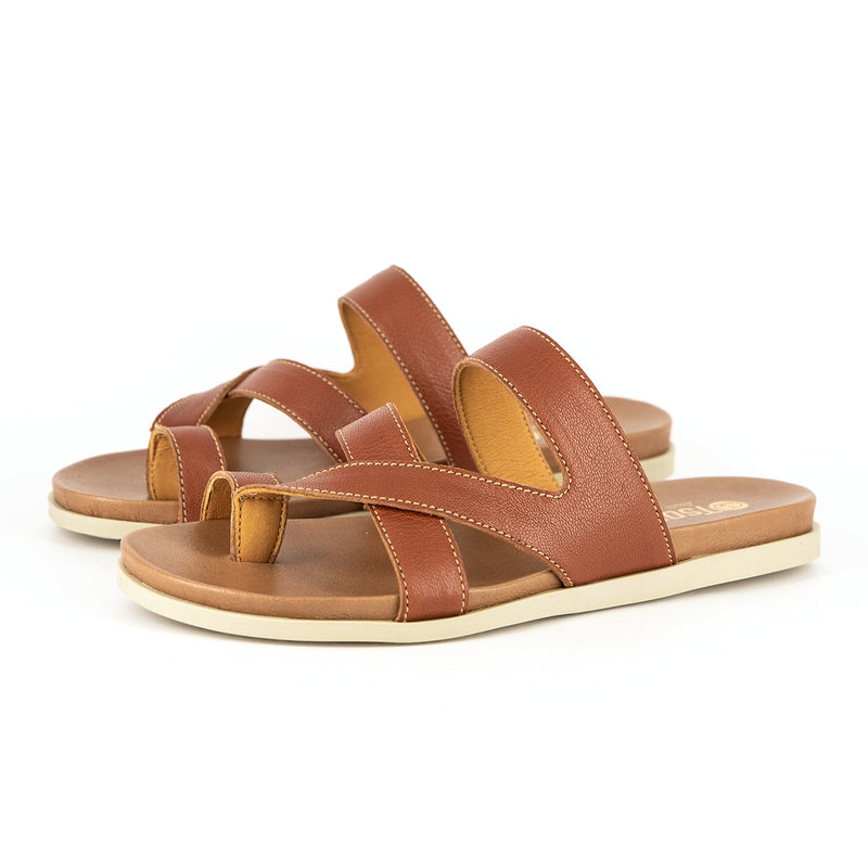 Iqiniso : Ladies Leather Sandal in Suede Cayak