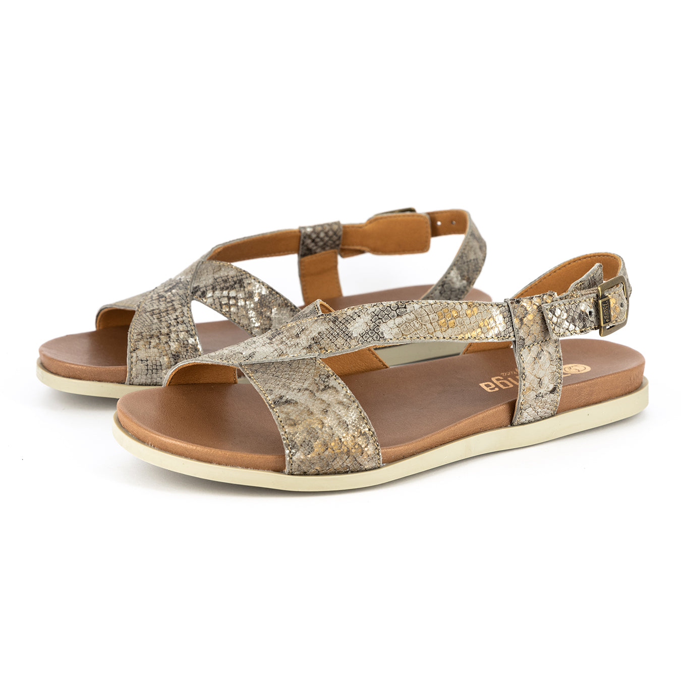 Harare : Ladies Leather Sandal in Opal Rockafella – Tsonga International