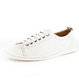 Kaniso : Ladies Leather Sneaker in White Cayak