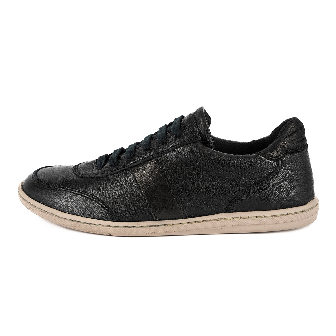 Kwaru : Ladies Leather Sneaker in Black Cayak & Spirit