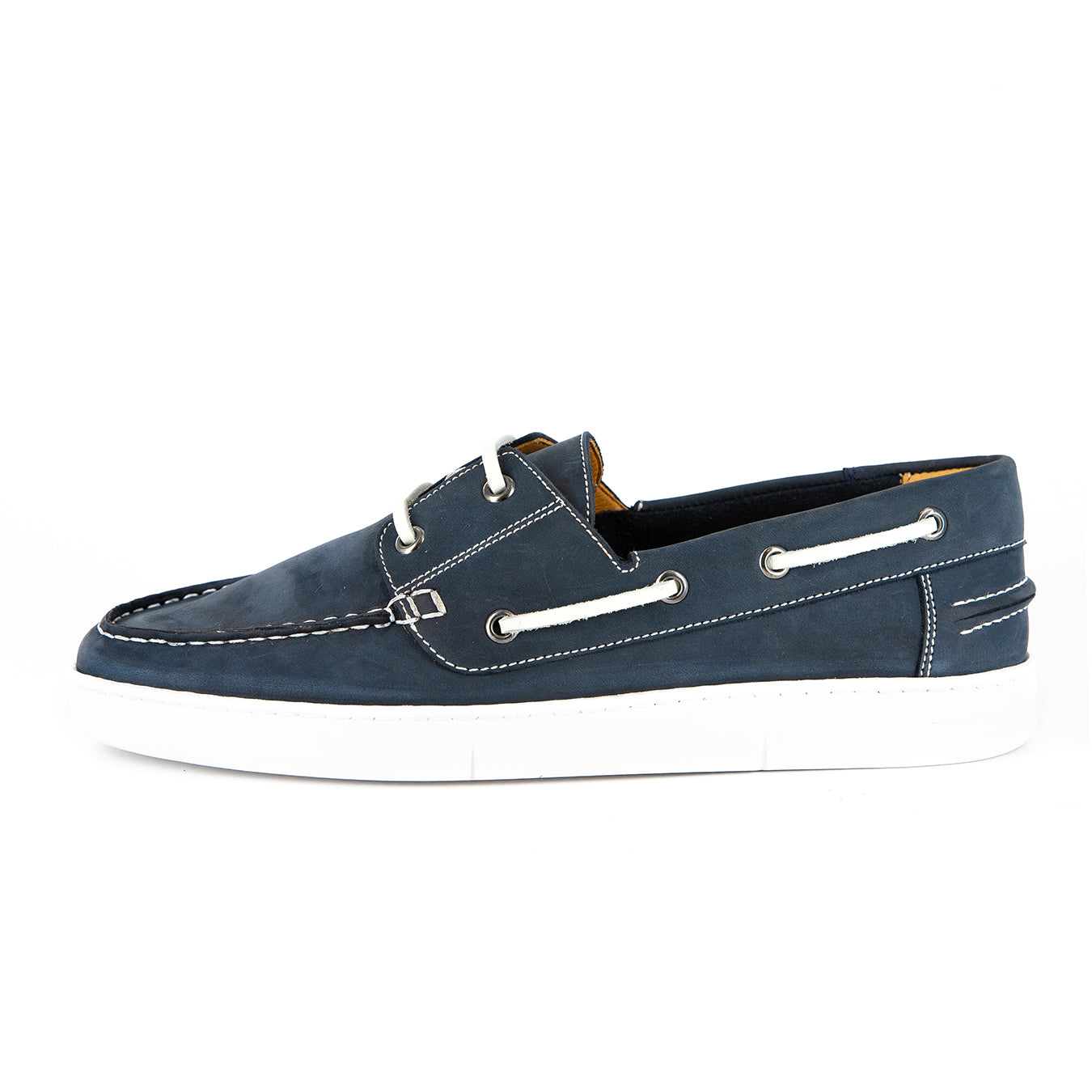 Umnyakazo : Men's Leather Boat Shoe in Marine Nubuck
