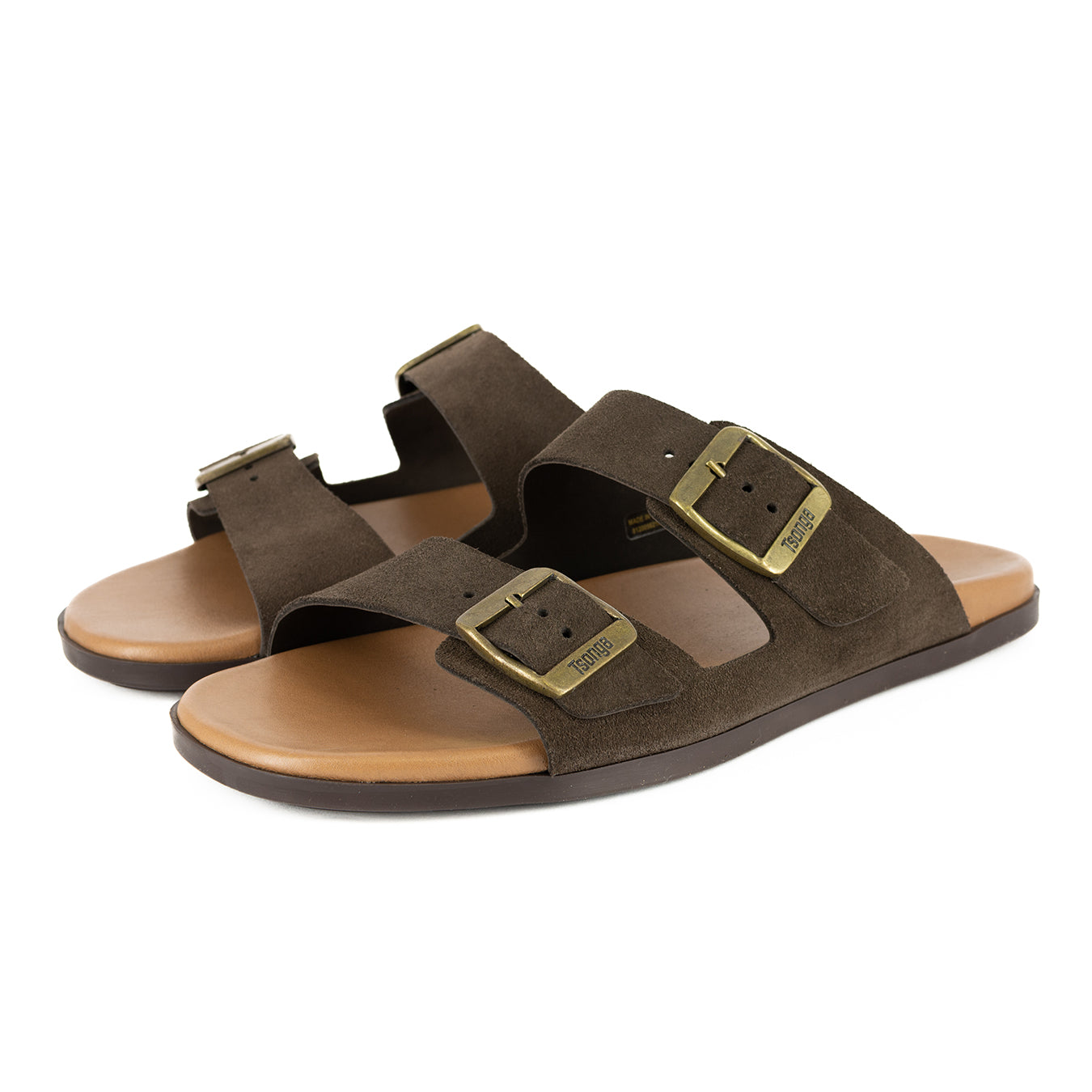 Busara : Mens Leather Sandal in Choc Madrid