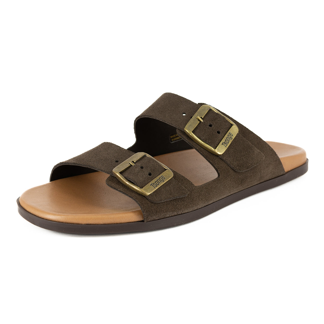 Busara : Mens Leather Sandal in Choc Madrid