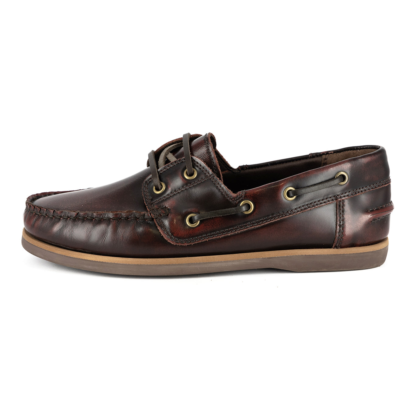Nokusiza : Mens Leather Boat Shoe in Courdavan Fiesta