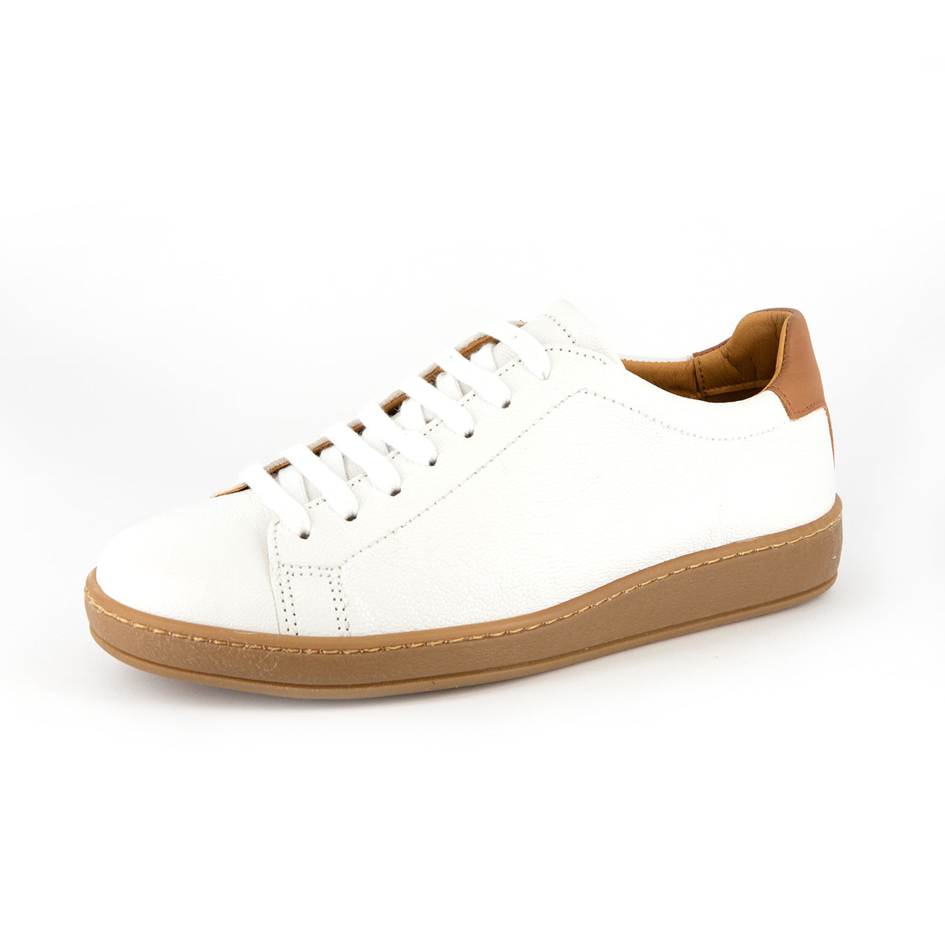 Isifiso : Men's Leather Sneaker in White Cayak