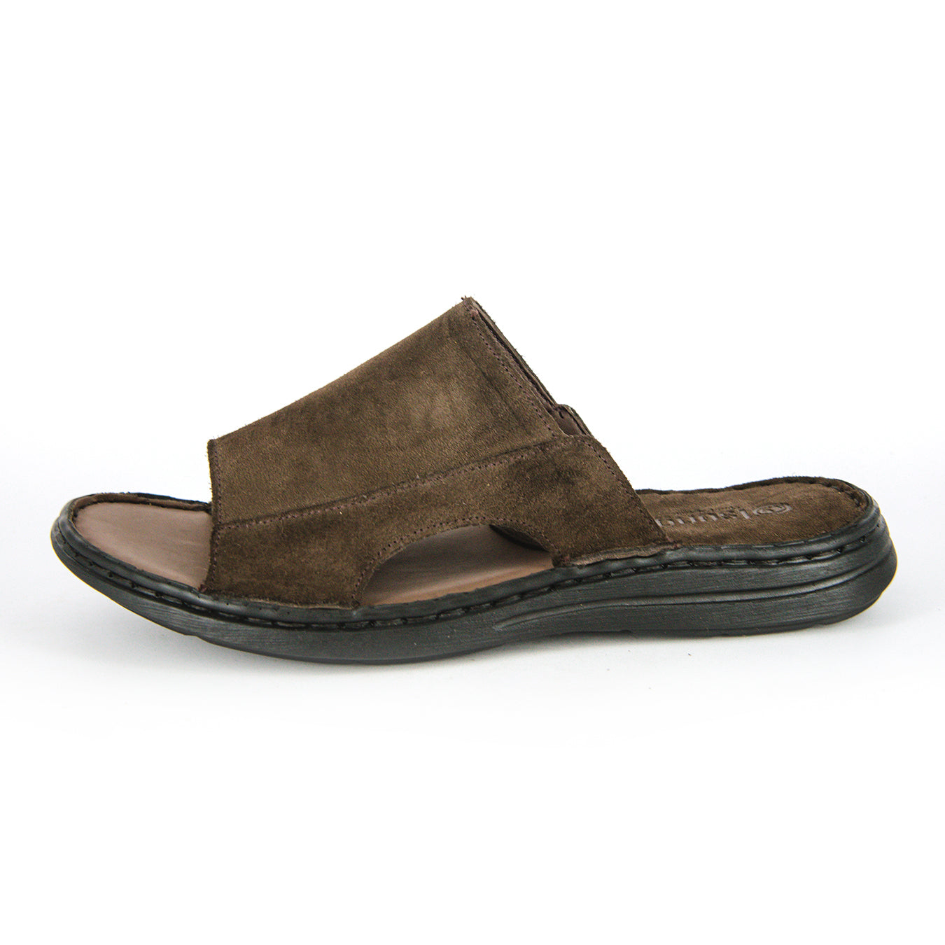 Juza : Mens Leather Sandal in Choc Dallas