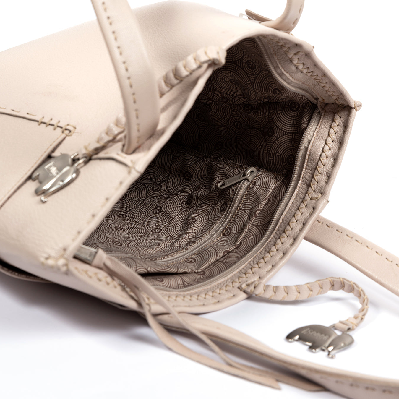 Anesu : Ladies Leather Shopper Handbag in Cream Cayak