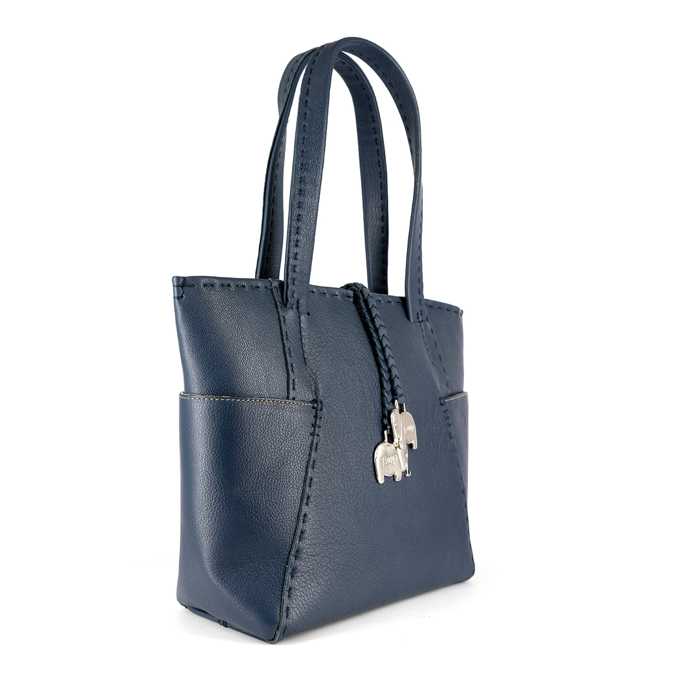 Anesu : Ladies Leather Shopper Handbag in Denim Cayak