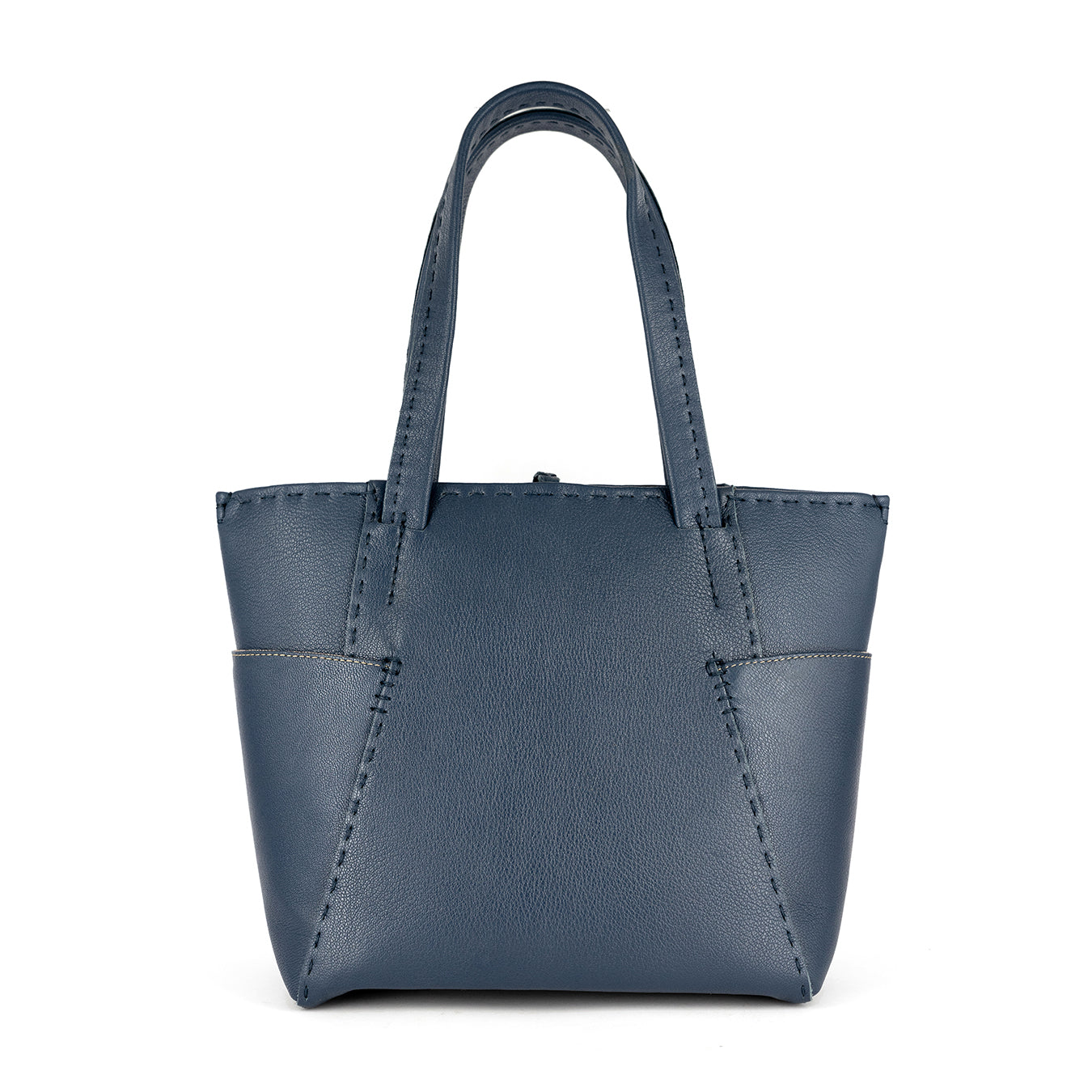 Anesu : Ladies Leather Shopper Handbag in Denim Cayak