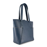 Anesu : Ladies Leather Shopper Handbag in Denim Cayak
