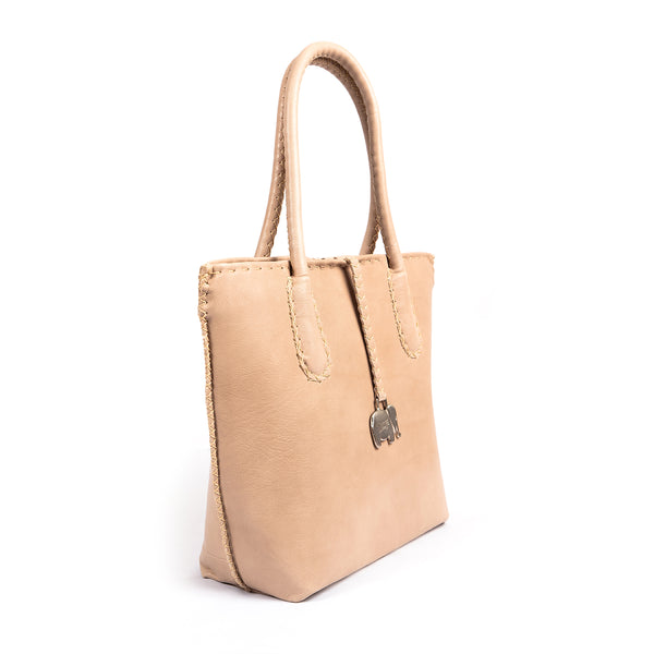 Azetha : Ladies Leather Shopper Handbag in Gravel Vintage
