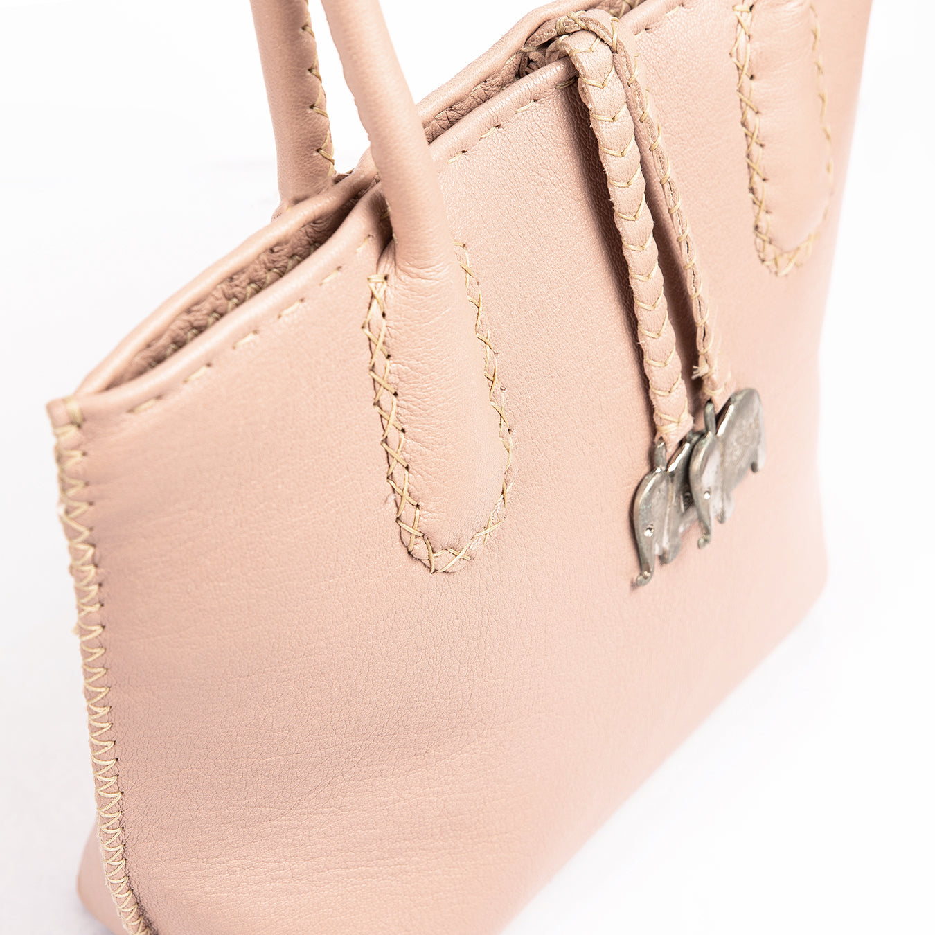 Azetha : Ladies Leather Shopper Handbag in Rose Cayak