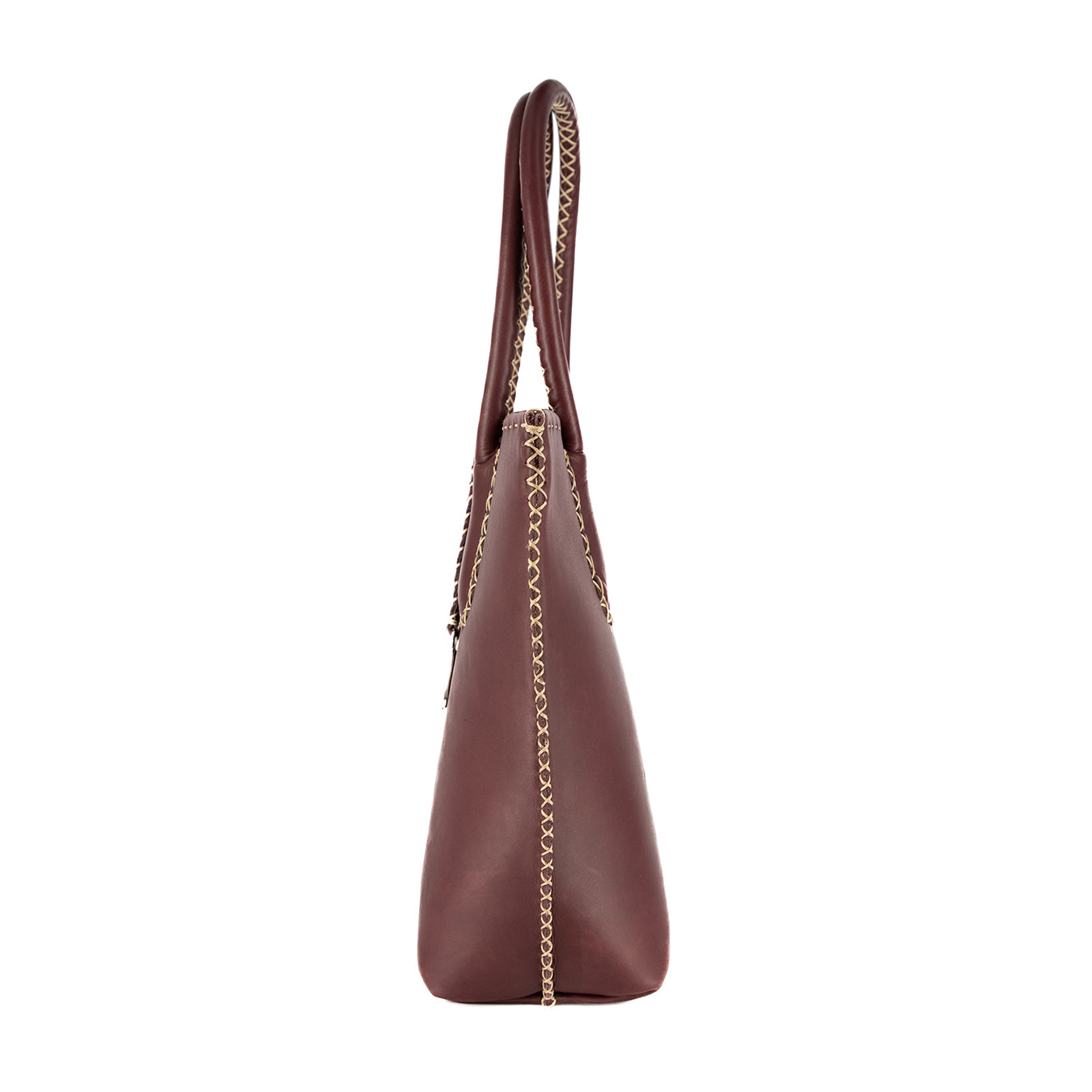 Azetha : Ladies Leather Shopper Handbag in Raisin Relaxa