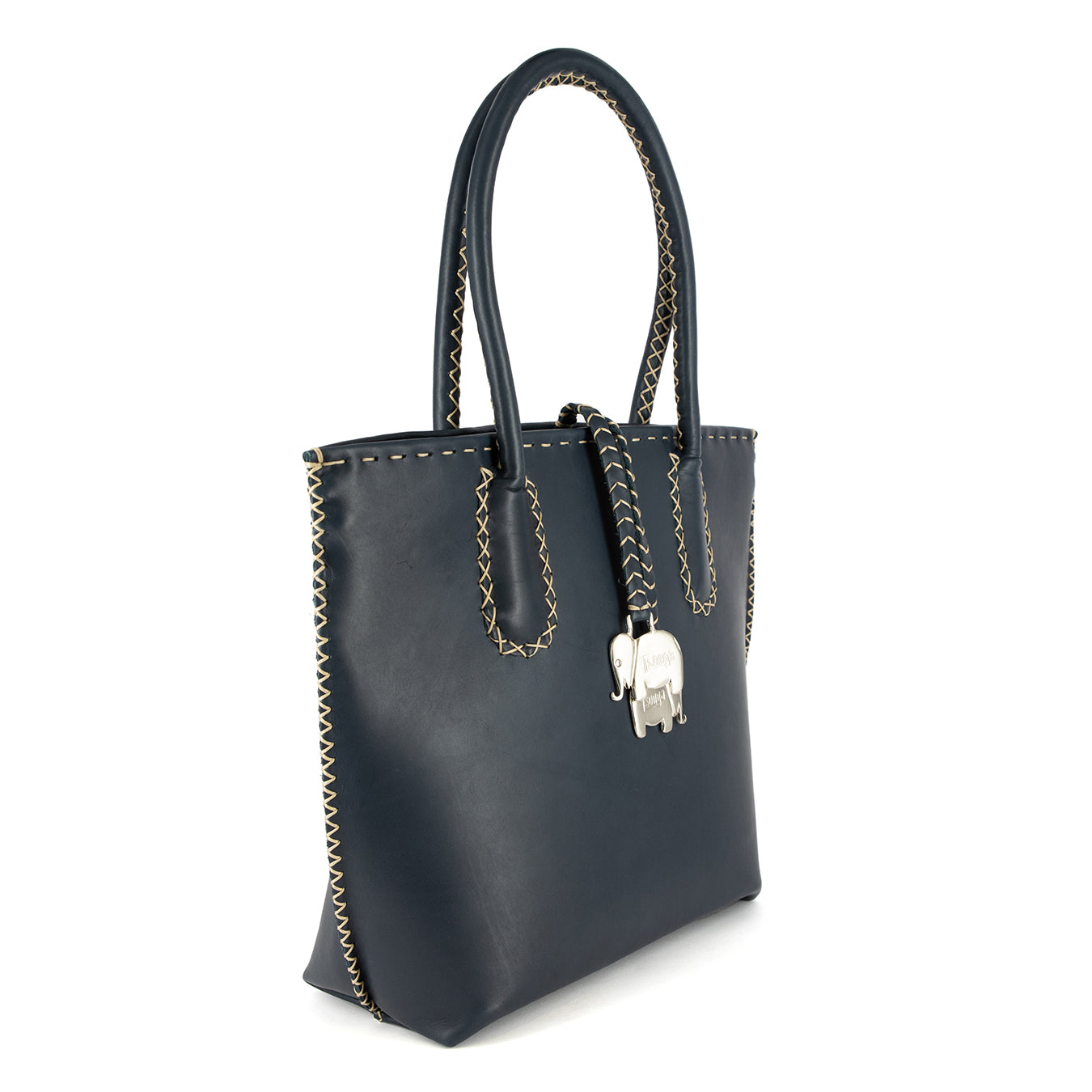 Azetha : Ladies Leather Shopper Handbag in Navy Relaxa