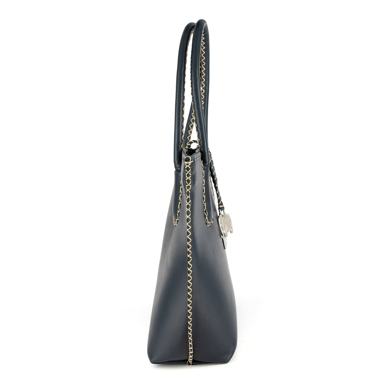 Azetha : Ladies Leather Shopper Handbag in Navy Relaxa