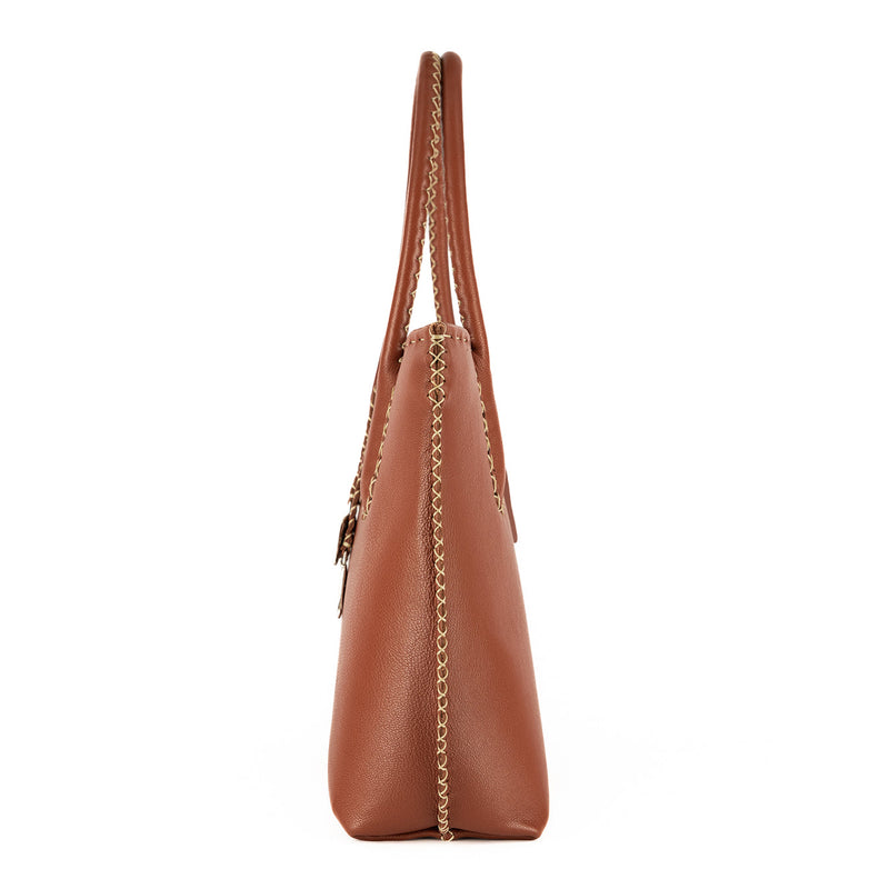 Azetha : Ladies Leather Shopper Handbag in Suede Cayak