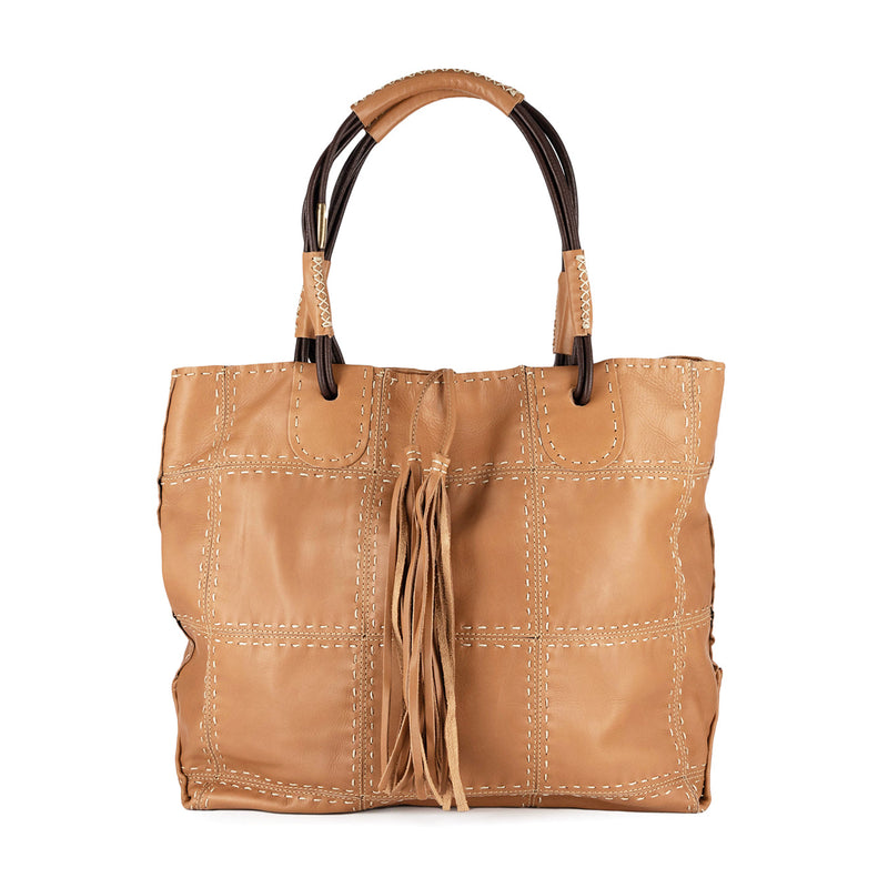 Jabulani : Ladies Leather Shopper Handbag in Hazel Relaxa