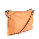 Maduva : Ladies Leather Crossbody Handbag in Spotted Print & Tan