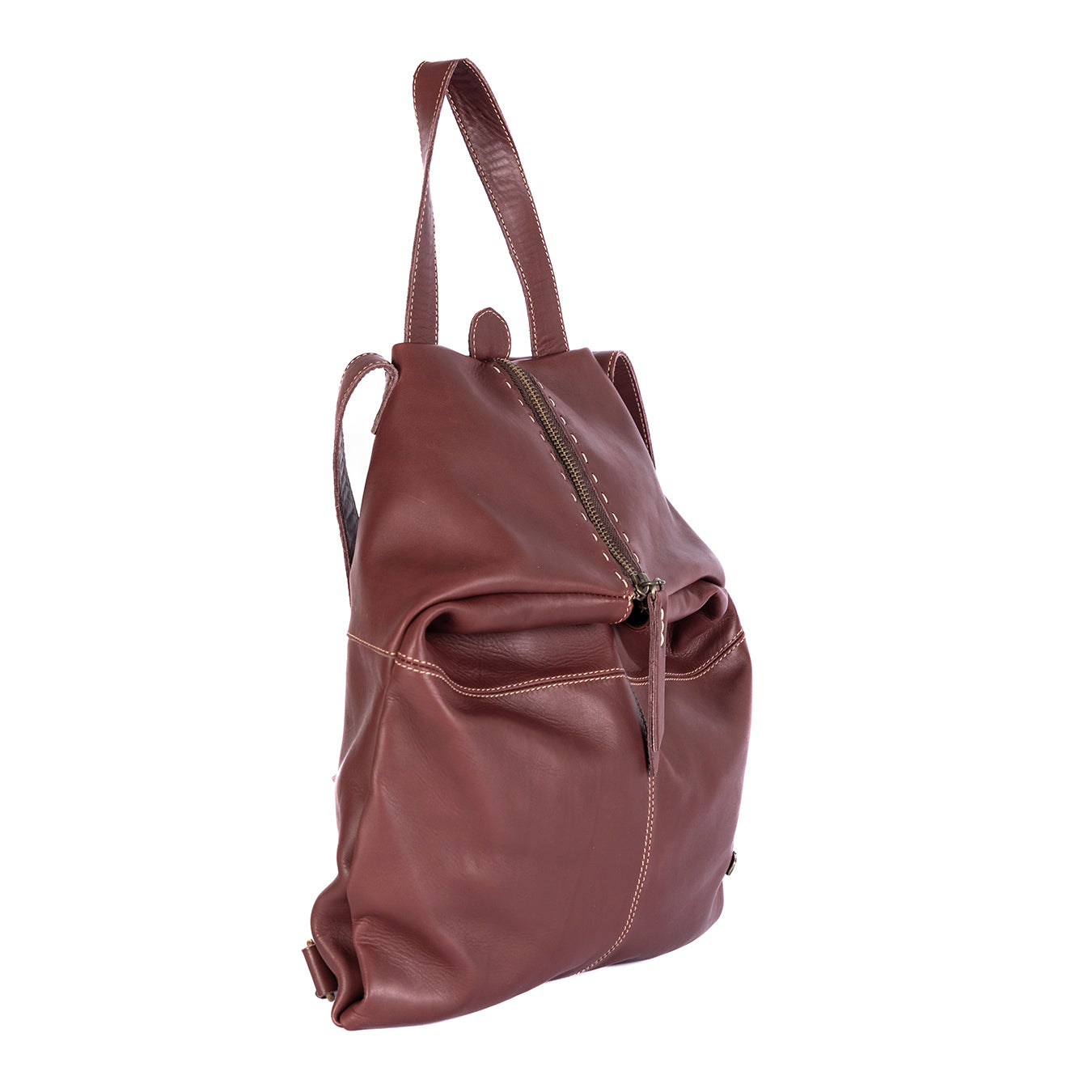 Ncumisa : Leather Backpack in Raisin