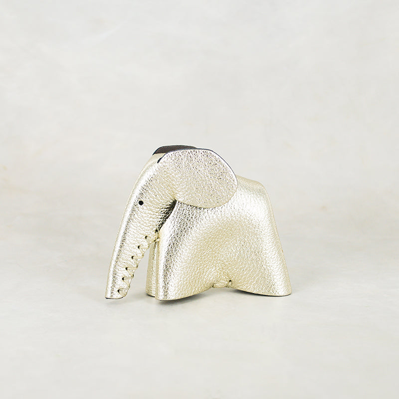Parva : Small Elephant Family Accessory in Metallic Leather