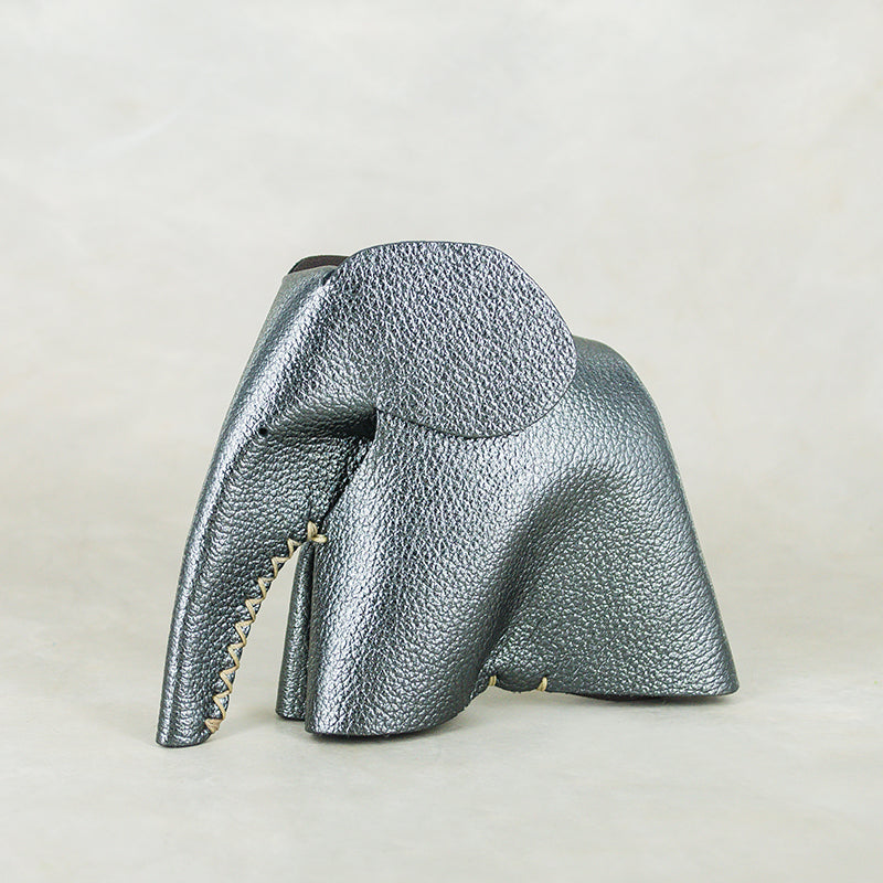 Peaches : Medium Elephant Family Accessory in Metallic Leather