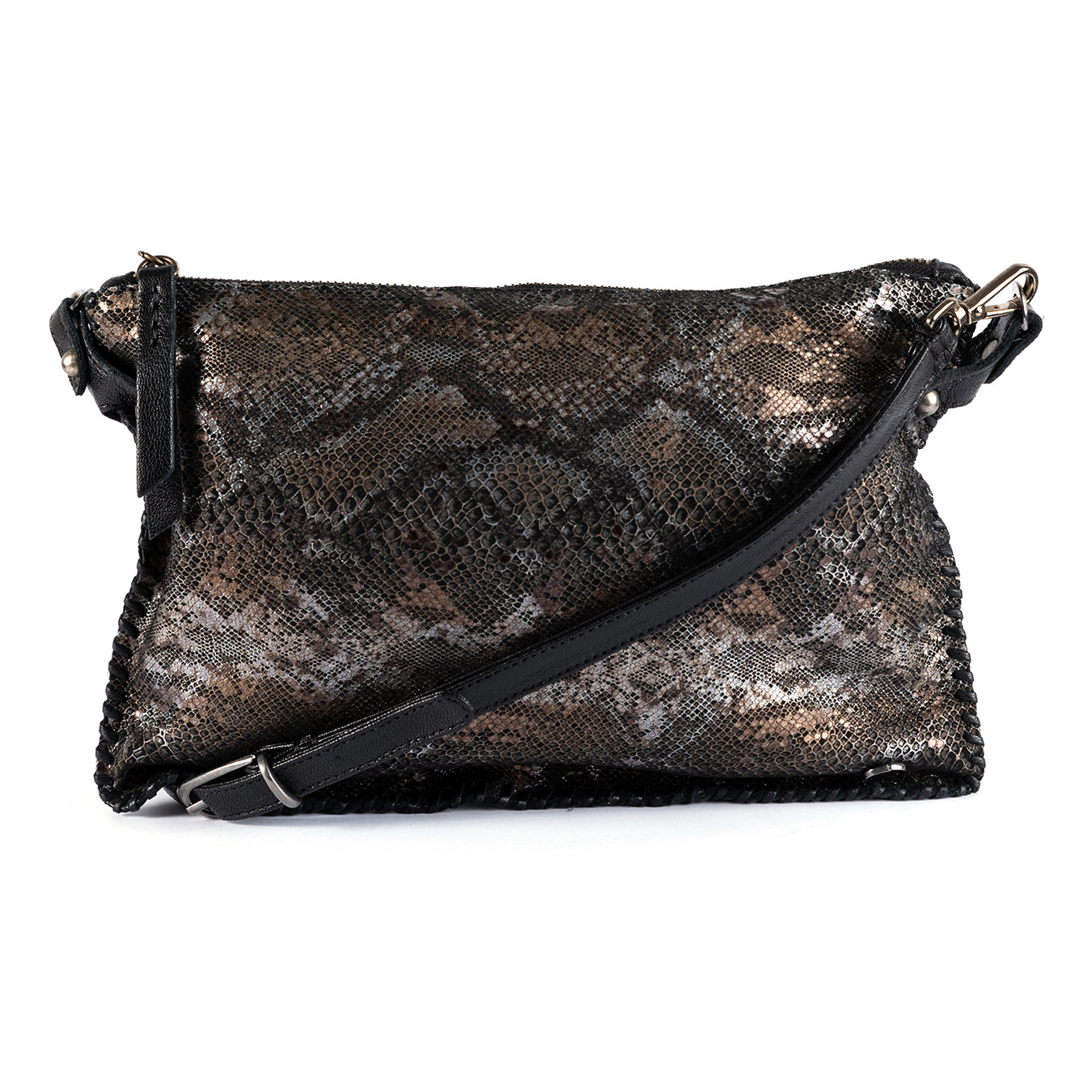 Rantu : Ladies Leather Crossbody Handbag in Nero