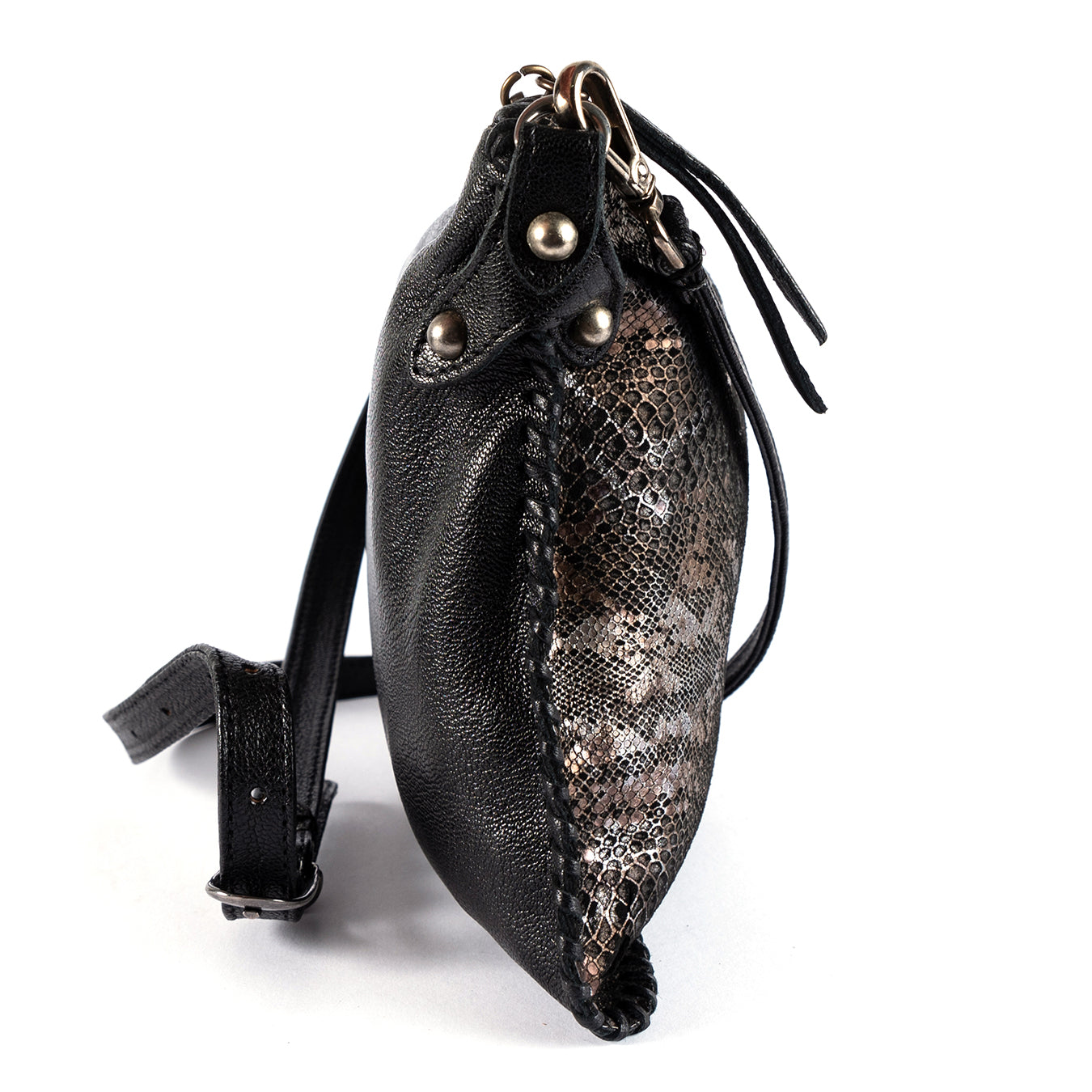 Rantu : Ladies Leather Crossbody Handbag in Nero