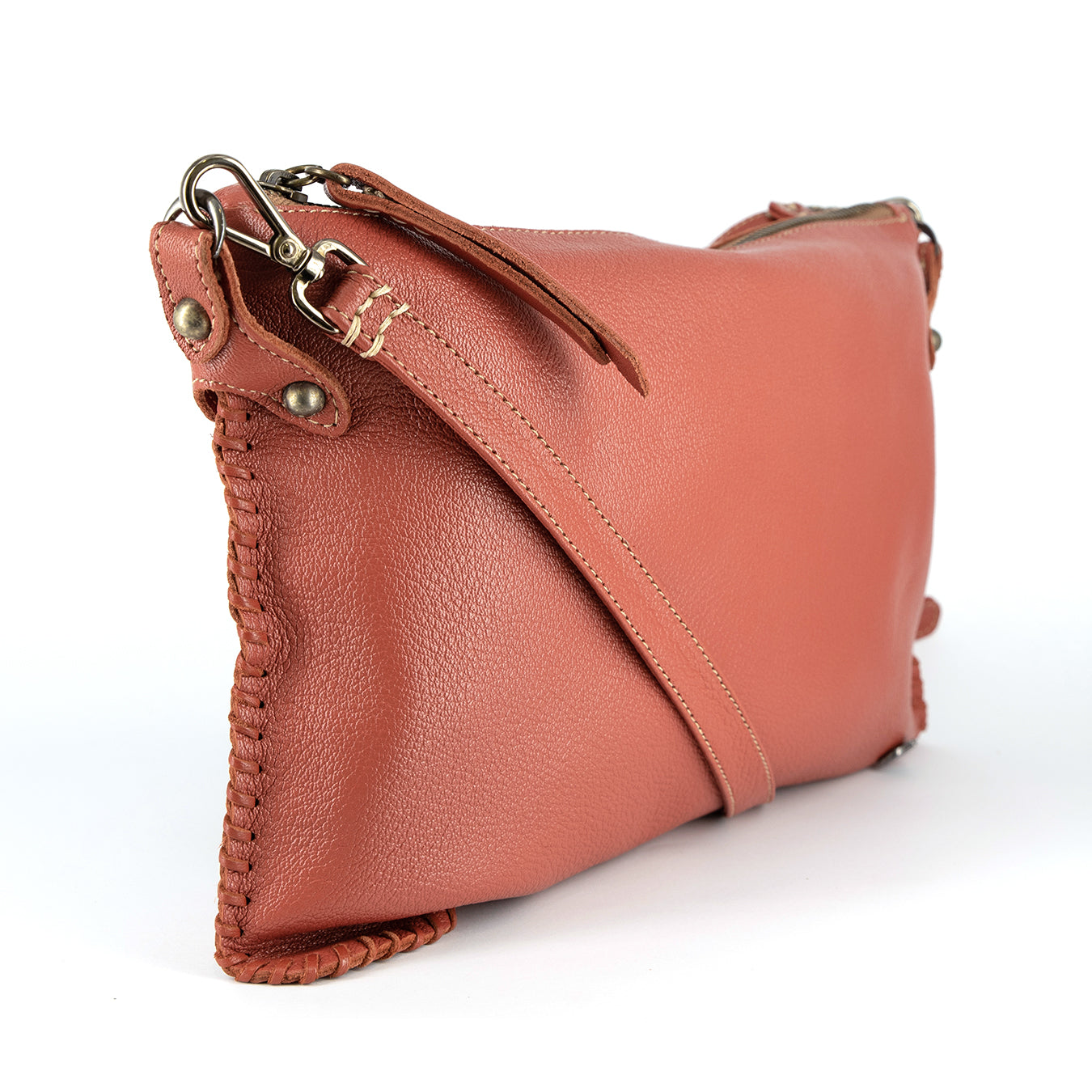 Rantu : Ladies Leather Crossbody Handbag in Burnt Orange