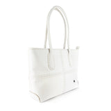 Vanessa : Ladies Leather Shopper Handbag in White Cayak