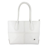 Vanessa : Ladies Leather Shopper Handbag in White Cayak