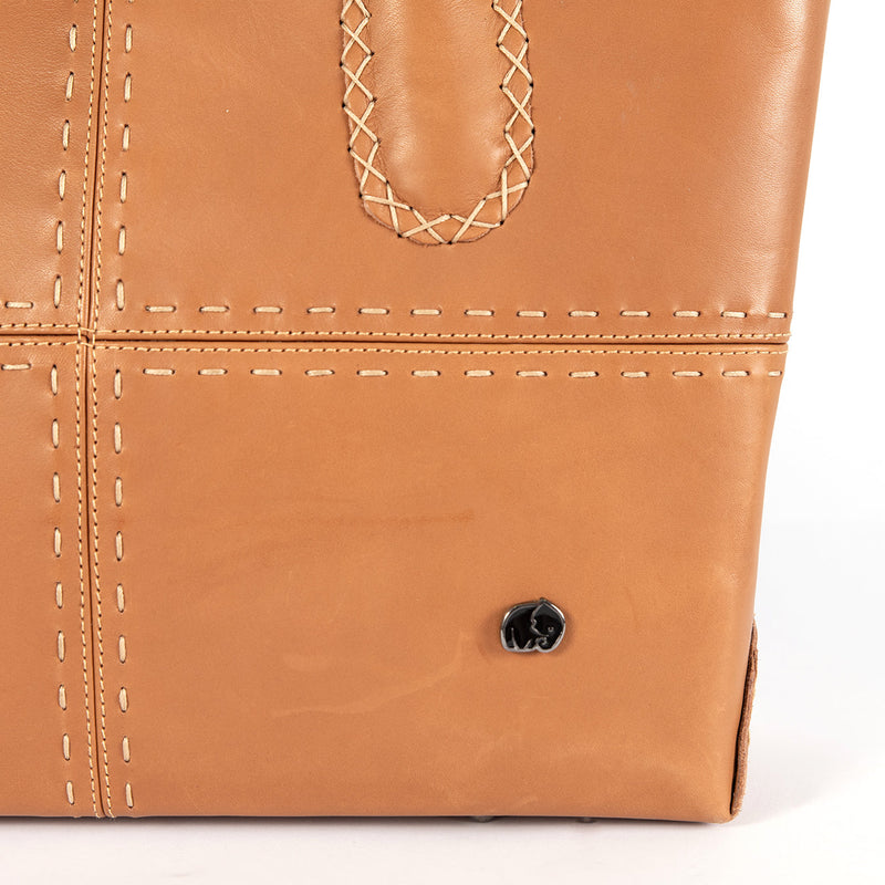 Vanessa : Ladies Leather Shopper Handbag in Hazel Relaxa